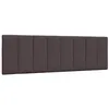 Image de vidaXL Coussin de tête de lit Hanko marron foncé 160 cm tissu 4019173