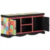 Image de Meuble TV - Multicolore - Bois de mangue massif - 100x35x50 cm - Livré monté