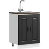 Image de vidaXL Meuble bas pour évier Kalmar noir 60x46x815 cm bois ingénierie 853438
