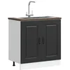 Image de vidaXL Meuble bas pour évier Kalmar noir 80x46x815 cm bois ingénierie 853448