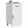 Image de vidaXL Armoire de cuisine Kalmar blanc bois dingénierie meuble bas dévier meuble bas de cuisine avec tiroir meuble bas 853467