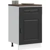 Image de vidaXL Armoire de cuisine Kalmar noir bois dingénierie meuble bas dévier meuble bas de cuisine avec tiroir meuble bas 853478