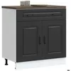 Image de vidaXL Armoire de cuisine Kalmar noir bois dingénierie 853498