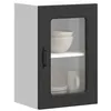 Image de vidaXL Armoire murale de cuisine avec porte en verre Kalmar noir meuble mural de cuisine armoires murales avec portes 853528