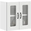 Image de vidaXL Armoire murale de cuisine avec porte en verre Kalmar blanc meuble mural de cuisine armoires murales avec portes 853667