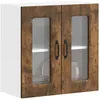 Image de vidaXL Armoire murale de cuisine avec porte vitrée Kalmar Chêne fumé Bois dingénierie 853672