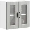 Image de vidaXL Armoire murale de cuisine avec porte vitrée Kalmar Bois dingénierie gris Sonoma 853673