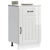 Image de vidaXL Armoire de cuisine Lucca blanc brillant bois ingénierie meuble dévier meuble de cuisine avec tiroir meuble de 853719