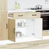Image de vidaXL Armoire de cuisine Lucca chêne sonoma bois ingénierie meuble dévier meuble de cuisine avec tiroir meuble de 853740