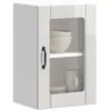 Image de vidaXL Armoire murale cuisine avec porte en verre Lucca blanc brillant meuble mural de cuisine armoires murales avec 853769