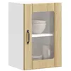 Image de vidaXL Armoire murale de cuisine et porte en verre Lucca chêne sonoma meuble mural de cuisine armoires murales avec 853770