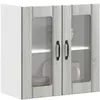 Image de vidaXL Armoire murale de cuisine et porte en verre Lucca sonoma gris meuble mural de cuisine armoires murales avec portes 853913