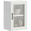 Image de vidaXL Armoire murale de cuisine avec porte en verre Porto blanc 854007