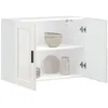 Image de vidaXL Armoire murale de cuisine Porto blanc brillant bois ingénierie meuble mural de cuisine armoire pour mur de cuisine 854069