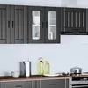 Image de vidaXL Armoire murale de cuisine avec porte en verre Porto noir 854148