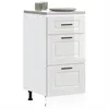 Image de vidaXL Armoire de cuisine Porto blanc brillant bois ingénierie meuble dévier meuble de cuisine avec tiroir meuble de 854222