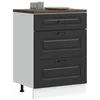 Image de vidaXL Armoire de cuisine Kalmar noir bois dingénierie meuble dévier meuble de cuisine avec tiroir meuble de cuisine à 854280
