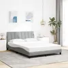 Image de vidaXL Cadre de lit sans matelas Hanko gris clair 140x200 cm tissu 3310391