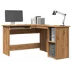 Image de vidaXL Bureau dangle chêne artisanal 120x140x75 cm bois dingénierie bureau bureau détude mobilier de bureau à 855901