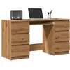 Image de vidaXL Bureau chêne artisanal 140x50x77 cm bois dingénierie bureau de travail bureau détude bureau à domicile bureau 855961