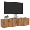 Image de vidaXL Meuble TV mural chêne artisanal 120x30x30 cm bois dingénierie support TV armoire média console TV meuble HiFi 856021