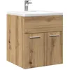 Image de vidaXL Armoire lavabo de salle de bain chêne artisanal bois ingénierie placard lavabo de salle de bain meuble de salle de 856206