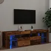 Image de vidaXL Meuble TV avec lumières LED vieux bois bois dingénierie support TV meuble multimédia console TV meuble hifi 856303