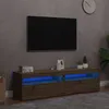 Image de vidaXL Meubles TV avec lumières LED 2 pcs chêne artisanal support TV meuble multimédia console TV meuble hifi centre de 856318