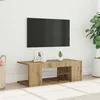 Image de vidaXL Meuble TV avec lumières LED chêne artisanal bois dingénierie support TV meuble multimédia console TV meuble 856326