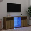 Image de vidaXL Meuble TV avec lumières LED chêne artisanal bois dingénierie support TV meuble multimédia console TV meuble 856352