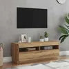 Image de vidaXL Meuble TV avec lumières LED chêne artisanal bois dingénierie support TV meuble multimédia console TV meuble 856356