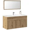 Image de vidaXL Armoire de salle de bain avec miroir chêne artisanal armoire de salle de bain meuble de salle de bain meuble de 856382