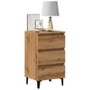 Image de vidaXL Table de chevet avec pieds en métal chêne artisanal 40x35x69 cm armoire de chevet table de nuit armoire latérale 856426