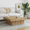 Image de vidaXL Table basse chêne artisanal 90x90x28 cm bois dingénierie table dappoint table de salon table latérale bout de 856555