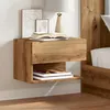 Image de vidaXL Tables de chevet murales 2 pcs chêne artisanal 856823