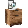 Image de Classeur mobile - Vieux bois - 45x38x54 cm - Bois dingénierie - Roues pivotantes