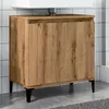 Image de vidaXL Armoire dévier chêne artisanal 58x33x60 cm bois dingénierie meuble de lavabo de salle de bain meuble de salle de 857118