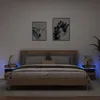 Image de vidaXL Armoires de chevet et lumières LED 2pcs vieux bois 40x39x485cm table dappoint armoire de lit table dappoint 857659