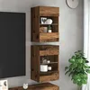 Image de vidaXL Meubles muraux avec lumières LED pour TV 2 pcs vieux bois 40x30x605cm meuble TV flottant meuble multimédia mural 857680