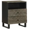 Image de vidaXL Table de chevet noir 50x33x62 cm bois de manguier solide table dappoint armoire de lit table dappoint pour la 4017694