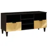 Image de Console Vidaxl Meuble TV Noir et or 100 x 33 x 46 cm Bois dingénierie