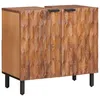 Image de Meuble sous lavabo en bois de mangue - vidaXL - Marron - 62x33x58 cm - Bois de mangue massif - Avec étagère - Avec porte