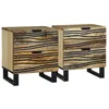 Image de Cabinets de chevet 2 pcs 40x33.5x46 cm Bois de manguier massif et bois d ingénierie