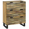Image de Meuble de chambre - Sous console - Bois massif de manguier - 3 tiroirs - Finition mate