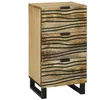 Image de VIDAXL Buffet bas en manguier massif marron 40 x 33 x 75 cm   motif texturé pieds en fer noir