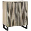 Image de Buffet en bois de manguier - vidaXL - 60x33 5x75 cm - Blanc - Bois de manguier massif - Pieds en fer - Poignées en tasse