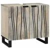 Image de Meuble de lavabo de salle de bain - vidaXL - Blanc - 62x33x58 cm - Bois dingénierie - Pieds en fer - 2 étagères