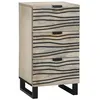 Image de Buffet rustique en bois de manguier - vidaXL - Blanc et Noir - 40x33x75 cm - Bois de manguier massif - Pieds en fer noir