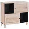 Image de Buffet en bois de manguier - vidaXL - Blanc - 33 5 x 80 x 75 cm - Bois de mangue massif - 2 portes - Rangement spacieux