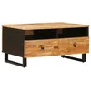 Image de Table basse en bois de manguier - vidaXL - Marron - 89x595x17 cm - Bois de mangue massif - 2 tiroirs